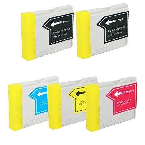 HI-VISION HI-YIELDS Compatible Ink Cartridge Replacement for Brother LC51 (2 Black, 1 Cyan, 1 Yellow, 1 Magenta, 5-Pack)