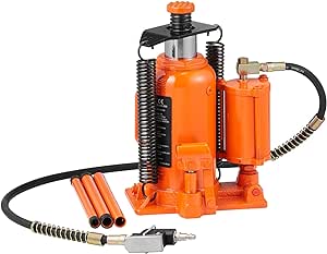 VEVOR Air Hydraulic Bottle Jack, 20 Ton/44,092 LBS All Welded Bottle Jack, 10.4-19.7 inch Lifting Range, Manual Handle and Air Pump, for Car, Pickup, Truck, RV, Auto Repair, Industrial Engineering