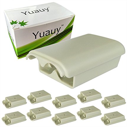 Yuauy 10 PCs White Battery cases for Xbox 360 wireless controller replacement