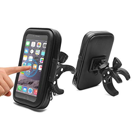 Bike Phone Mount,AEMIAO Universal Waterproof Motorcycle Phone Holder,360 Degrees Rotatable Phone Holder for Smartphones Up to 5.3"-6.2" iPhone X,Samsung S8,S9 Plus,Other Devices