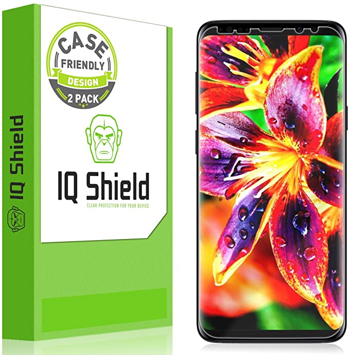 IQ Shield Screen Protector Compatible with Galaxy S9 Plus (2-Pack)(Updated Design Version 1.5) Anti-Bubble Clear Film