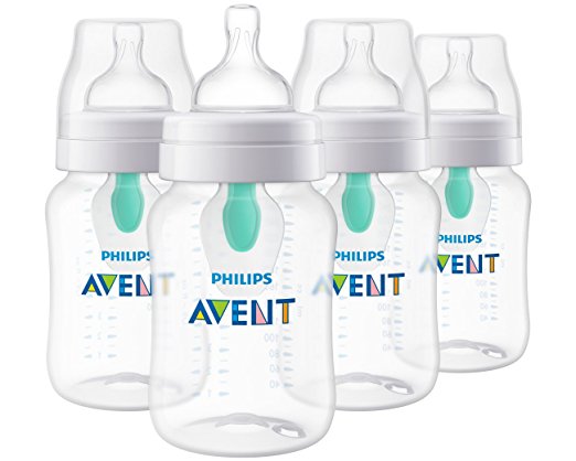 Philips Avent Anti-colic Baby Bottle with AirFree vent 9oz, 4pk, SCF403/44