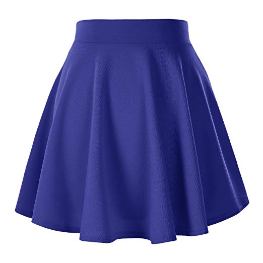 Urban CoCo Women's Basic Versatile Stretchy Flared Casual Mini Skater Skirt