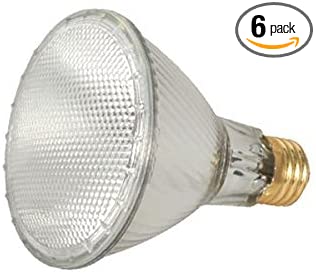 Satco 60PAR30L/HAL/XEN/NFL/120V Halogen Halogen PAR Light, 60W E26 PAR30, Clear Bulb [Pack of 6]