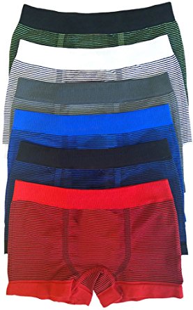 ToBeInStyle Boy's Pack of 6 Seamless Boxer Briefs Thin Stripes