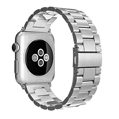 Simpeak Stainless Steel Band Strap for Apple Watch 42mm Series 1 Series 2 Series 3 - Silver