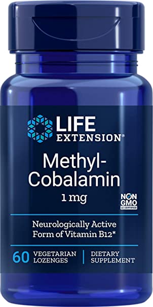 Life Extension Methylcobalamin 1mg, 60 Vegetarian Lozenges