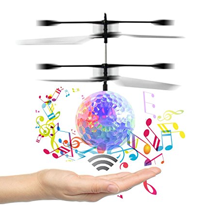 Music Flying Ball,Children Flying Toys, RC Drone Helicopter Ball Built-in Shinning LED Lighting with music for Kids, Teenagers - RC Toy for Children-VENAS