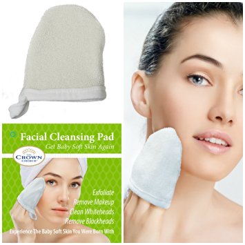 Super Durable Natural Facial Sponge and Pore Cleansing Face Scrubber Pad for Men Women (1 Pk) | Exfoliating Facial Buff Puff | Face Sponge to Wash Face, Remove Dead Skin, Whitehead, Acne