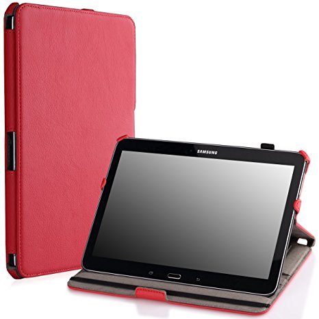 MoKo Samsung Galaxy Tab 4 10.1 / Tab 4 Nook 10.1 2014 Case - Slim-Fit Multi-angle Folio Stand Cover Case, RED (With Smart Cover Auto Wake / Sleep. WILL NOT Fit Samsung Galaxy Tab 3 10.1)