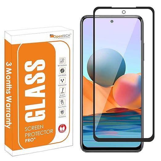 OpenTech® Tempered Glass Screen Protector Compatible for Xiaomi Redmi Note 10 / Redmi Note 10s / Redmi Note 11 / Redmi Note 11s with Edge to Edge Coverage and Easy Installation kit