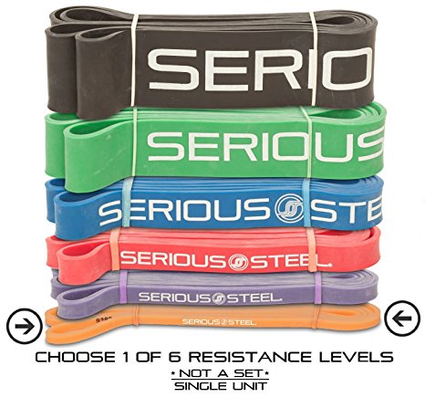 Serious Steel Assisted Pull-Up Band, Resistance & Stretch Band | Powerlifting Bands | Pull-up and Band Starter e-Guide INCLUDED (Single unit) 41-inch