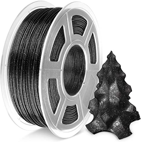 3D Printer PLA Filament 1.75, Twinkle Black PLA Filament 1.75mm, Fit FDM 3D Printer, 1KG Spool, Dimensional Accuracy  /- 0.02 mm, Twinkle Black