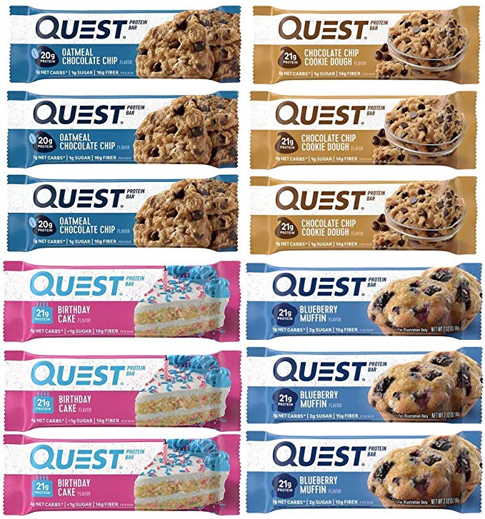 Quest Nutrition Protein Bar Delectable Dessert Variety Pack. Low Carb Meal Replacement Bar with Over 20 Gram of Protein. High Fiber, Gluten-Free (12 Count)