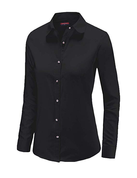 Dioufond Office Women Cotton Work Shirt