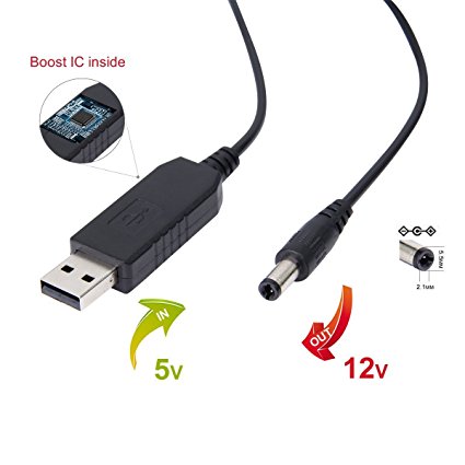 LANMU USB to DC Power Cable,5V DC Power Supply,USB DC 5V to DC 12V,DC Barrel Male Jack Converter Power Charging Cable,5.5mm X 2.1mm for Mini Speaker,USB Fan,Tablet,USB Light 1M