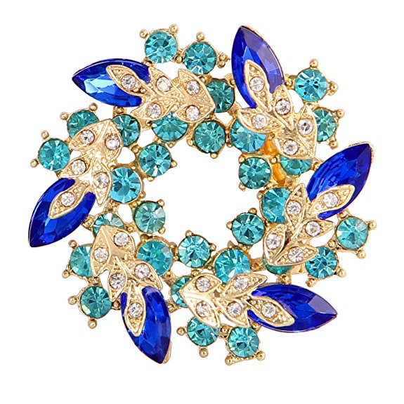 Valdler Women 's Brooch Pin With Fashion Jewelry Fancy Vintage Rhinestone Bling Crystal Bauhinia Flower