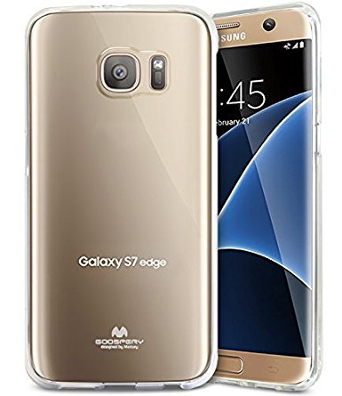 S7 EDGE Case, [Low Profile] for Samsung Galaxy S7 EDGE, [Transparent] MERCURY® Jelly Case TPU Case [Drop Protection] Ultra Slim TPU Case Cover [Anti-Yellowing / Discoloring Finish] - Clear