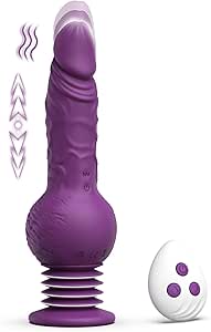 Tracy's Dog Thrusting Dildo Vibrator - 9.29" Realistic Silicone Dildos for G Spot Anal Stimulation with 10 Vibrating & 3 Bouncing Modes, Adult Toys Penis Sex Toys for Women Men Couples (Evorumble)