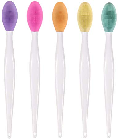 Tiazda Cat & Dog Toothbrush, Double-Sided Soft Silicone Gentle Dental Brushes kit with Curved Long Handle.Five Colors.Five Loading