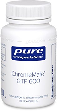 Pure Encapsulations - ChromeMate GTF 600 - Unique Chromium Polynicotinate Supplement - 180 Capsules