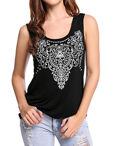 Soteer Women's Summer Sleeveless/Long Sleeve Street Printed T Shirt Tank Tops Graphic Tees S-XXL