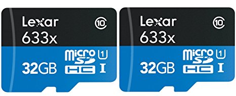 Lexar High-Performance microSDHC 633x 32GB UHS-I/U1 Bulk Packaging 2 Pack