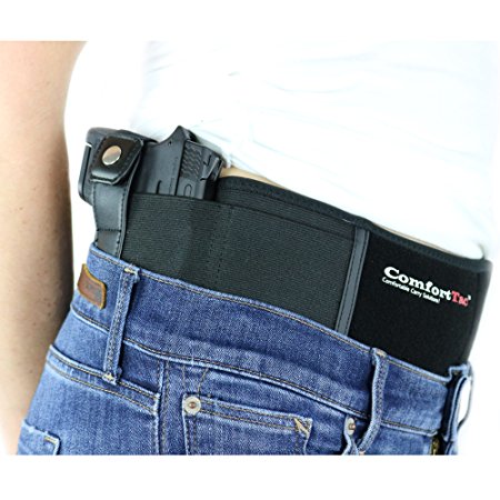 ComfortTac Ultimate Belly Band Holster 2.0 | NEW 2017 | Fits Glock 19 43 26 Smith and Wesson MP Shield Bodyguard Ruger LC9 Sig Sauer More | Carry IWB OWB Appendix