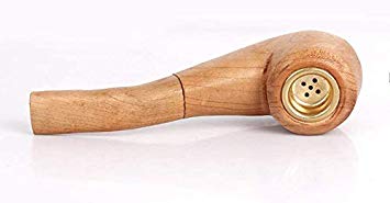 2-Piece Light Oak Wood Pipe 5.3 in Wooden Tobacco Smoking Pipe