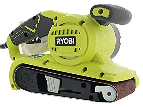 Ryobi BE319 6 Amp Portable 320 Feet/Minute Corded Belt Sander (3” x 18”) w/Onboard Removable Dust Bag (Medium Grit Sanding Belt Included)