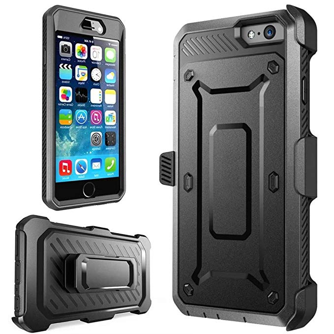 iPhone7 Case,iPhone 8 Case[Screen Protector][Full body][Heavy Duty Protection ][Locking Belt Swivel Clip]Shock Reduction/Bumper Case for 4.7 Inch iPhone 7 /iPhone 8 (Black)
