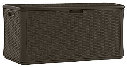 Suncast BMDB134004 Wicker Resin Deck Box, 134 gallon