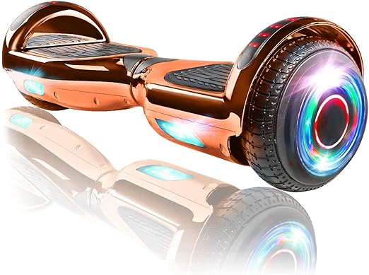 XPRIT 6.5'' Self Balancing Hoverboard Chrome Series, w/Wireless Speaker, UL2272 Certified (Chrome Rosegold)