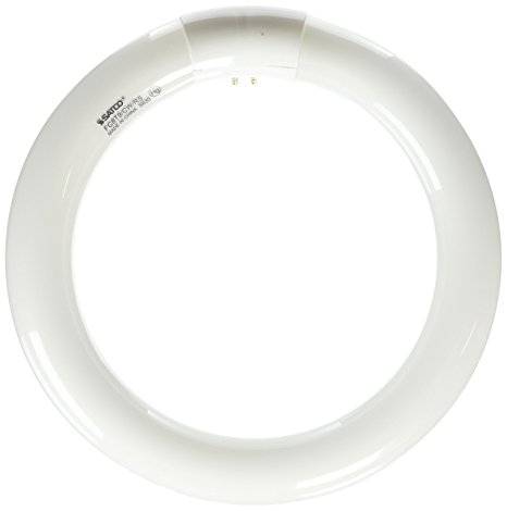 Satco S6500 4100K 22-Watt 4 Pin T9 Circline Lamp, Cool White