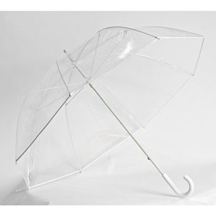 Elite Rain Umbrella Clear Golf-Sized Umbrella - White Trim