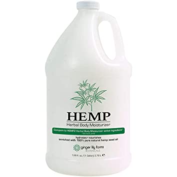 Ginger Lily Farms Botanicals HEMP Herbal Body Moisturizer for Dry Skin, Enriched with Pure Hemp Seed Oil, 100% Vegan & Cruelty-Free, Fruity Floral Scent, 1 Gallon (128 fl. oz.) Refill