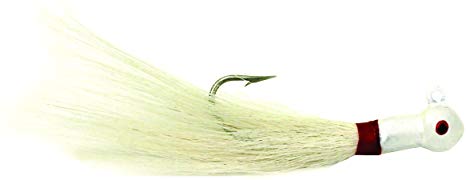 Sea Striker PE34W6 Popeye Bucktail Jigs, 3/4-Ounce, 7/0 Hook, White, 6-Pack