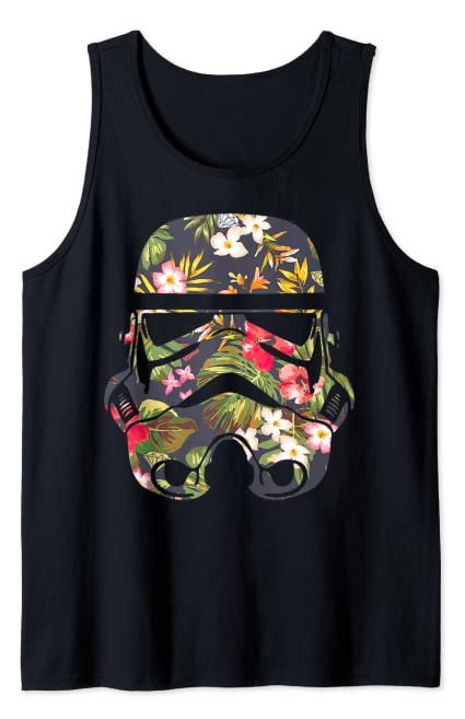 Star Wars Stormtrooper Floral Helmet Fill Portrait Tank Top