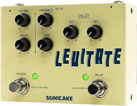 SONICAKE Delay Reverb 2 in 1 Guitar Effects Pedal Digital Levitate
