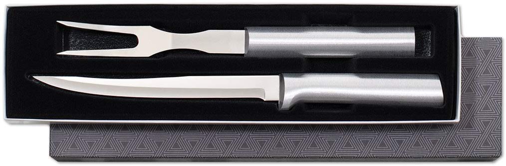 Rada Cutlery Carving Knife Set – 2-Piece Carving Set with Stainless Steel Blades With Brushed Aluminum Handles