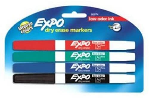 Expo Low Odor Dry Erase Pen-Style Markers, 4 Colored Markers (86674K)