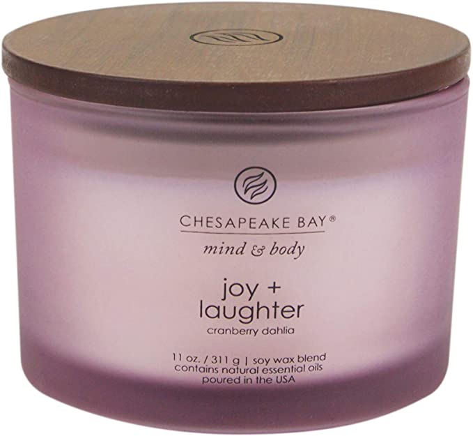 Chesapeake Bay Candle Scented Candle, Joy   Laughter (Cranberry Dahlia), Coffee Table