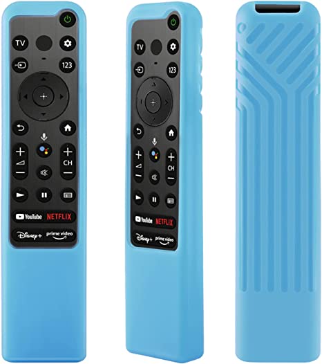 CHUNGHOP Protective Silicone Remote Case Compatible with Sony 4Κ 8K HD TV RMF-TX800P RMF-TX800U RMF-TX800C RMF-TX900U RMF-TX900C RMF-TX900P Remote Control, Anti-Slip Shockproof(Glow in Dark Blue)