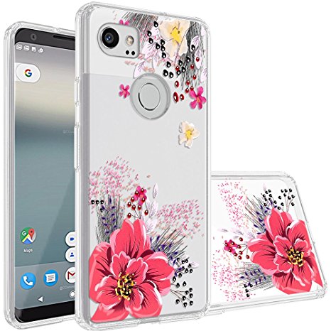 Google Pixel 2 XL Case,Topnow [Anti-Scratch PC   Shockproof Anti-Drop Soft TPU] Advanced Printing Pattern Phone Cases Glossy Drawing Design Cover for Google Pixel 2 XL(Flower Wandering)