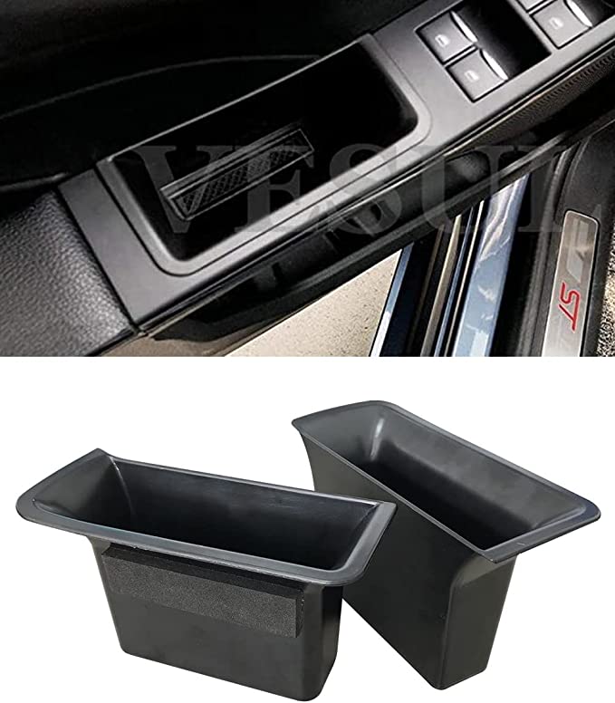 VESUL Front/Rear Row Door Side Storage Box Compatible with Ford Escape 2020 2021 2022 Armrest Phone Container Door Organizer Handle Pocket ABS Tray Insert Glove Pallet