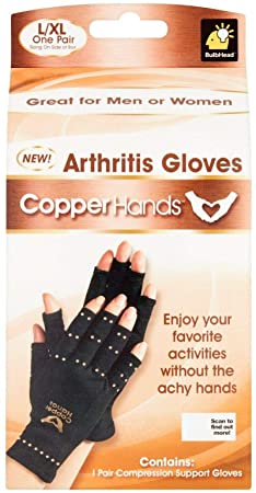 Copper Hands Arthritis Compression Gloves As Seen On Tv (Lg/Xlg)