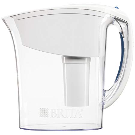 Brita Small 6 Cup Water Filter Pitcher with 1 Standard Filter, BPA Free – Space Saver, White