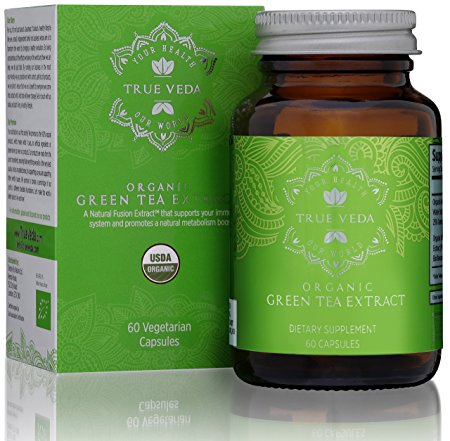 Organic Green Tea Extract Capsules – USDA Organic Certified | 100% Natural Herbal Supplement | Boost Metabolism & Low Caffeine Source for Gentle Energy | Inc. EGCG to promote Weight Loss | 60 Pills