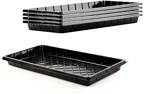 Baomabao Seeding Tray丨21 x 11" x 2"丨Plant Growing Trays (No Drain Holes) 丨 Durable and Reusable丨For Seedlings, Indoor Gardening, Growing Microgreens, Wheatgrass丨Soil or Hydroponic (5 Pack)