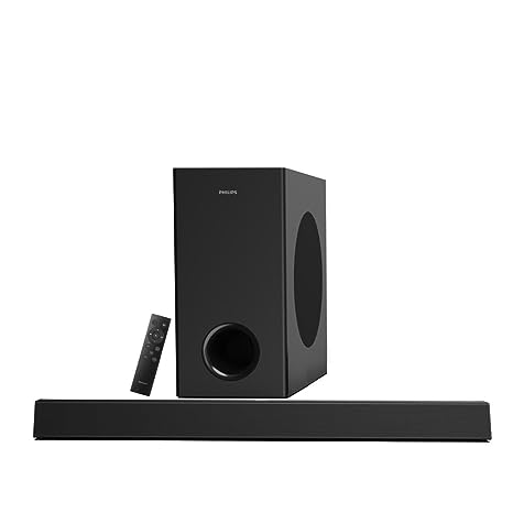 PHILIPS TAB7007 2.1 CH 240W Dolby Digital Plus Bluetooth Soundbar V5.3 with Wireless subwoofer, Multi-Connectivity Option with Supporting USB, HDMI, AUX & Remote Control (Black)